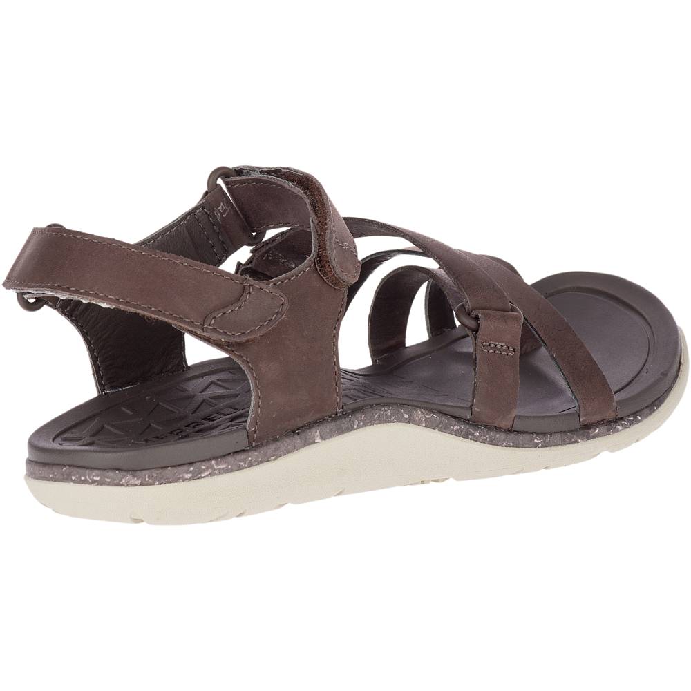 Merrell Trailway Wrap Leather - Dámske Turistické Sandále - Čokoláda (SK-45475)